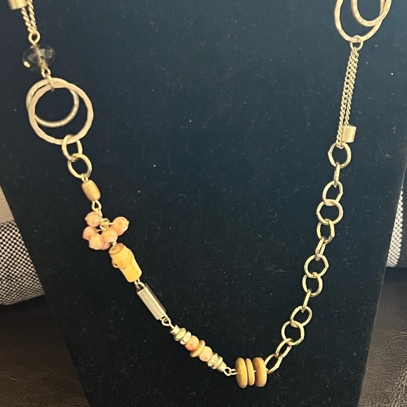Loft Beaded Gold Plated Long Necklace - Picture 4 of 7
